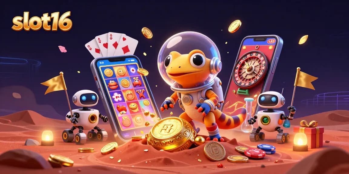 Engage with slot16's thrilling slots as a Martian gecko discovers a hidden casino.
