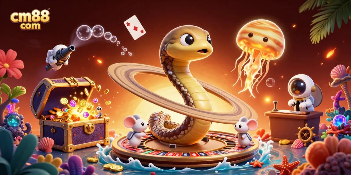 Experience thrilling gameplay at cm88 com with a vibrant cosmic casino scene featuring engaging characters and elements.