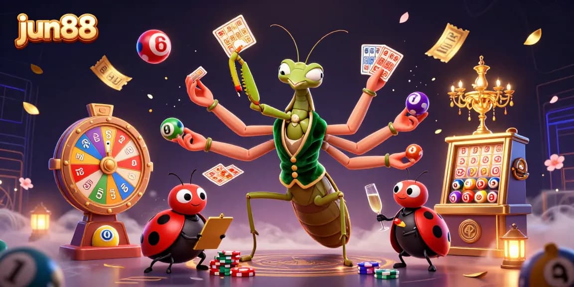 Engage in the excitement of jun88 online gaming with vibrant elements celebrating casino culture.