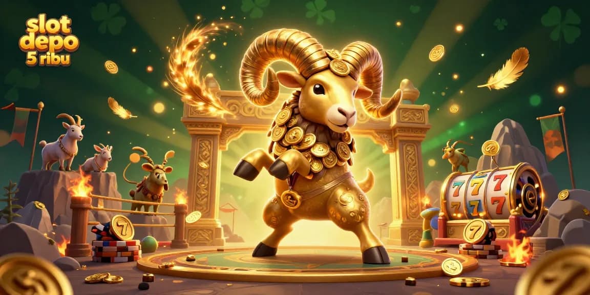 Play slots at slot depo 5 ribu and witness the golden ram charging through a fortune-filled arena.