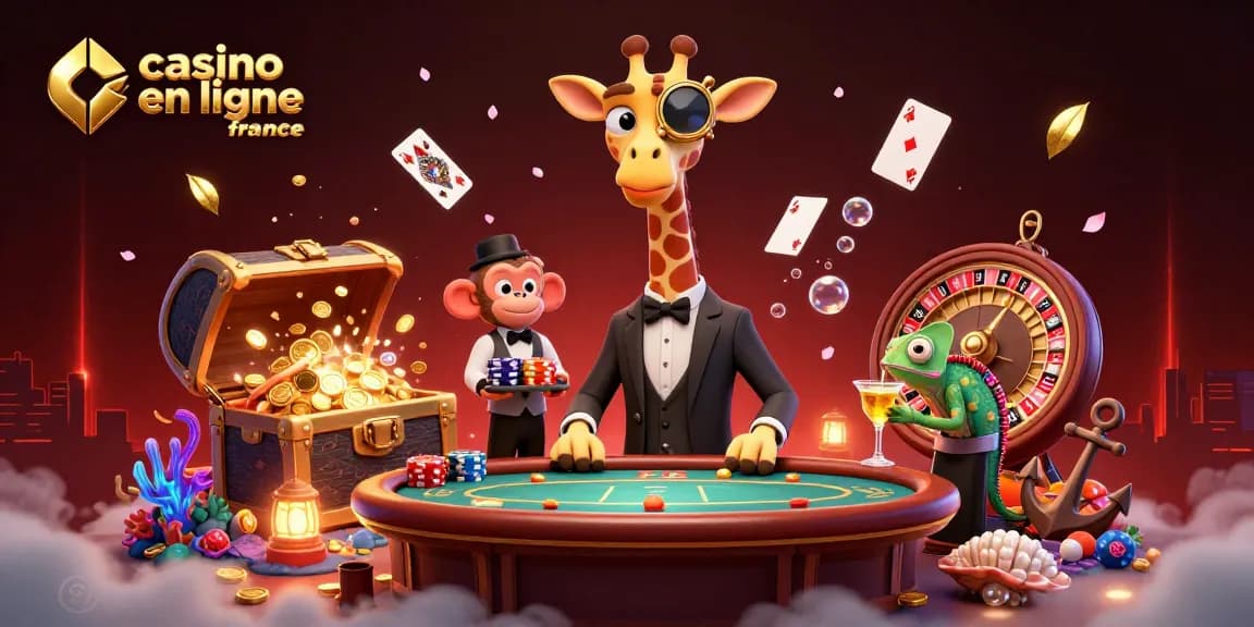 Jouez à des jeux passionnants dans un casino en ligne en France avec cette illustration 3D captivante.