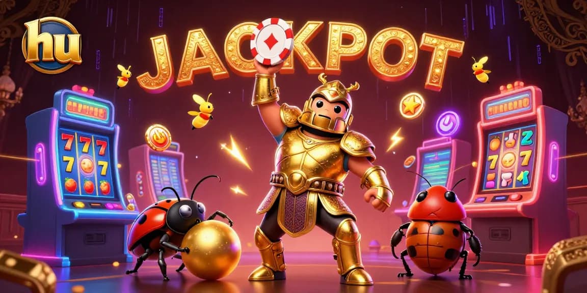 Experience the thrill of slots at hu with colorful 3D illustrations showcasing big wins!