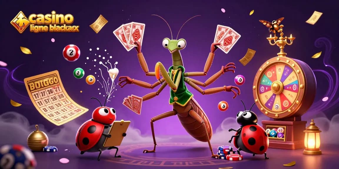 Gagnez des gains avec casino en ligne blackjack dans une illustration dynamique et colorée.