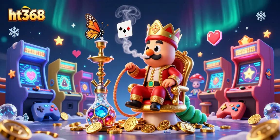 Engage in thrilling action with ht368 as the caterpillar master presides over a vibrant casino scene.