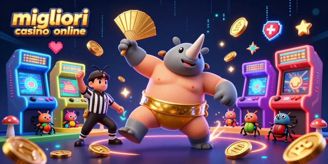 Scopri i migliori casino online con questa illustrazione 3D ricca di dettagli e giochi emozionanti.
