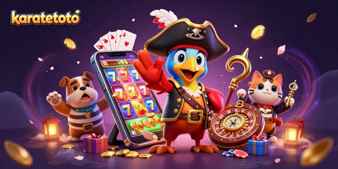 Karatetoto's exciting slot game experience, featuring vibrant game elements and engaging characters.