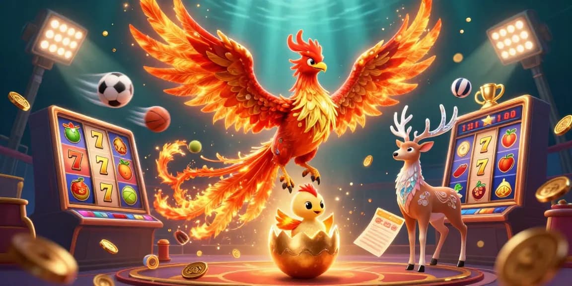 Experience thrilling moments at crazyvegas with vibrant slot machines and dynamic phoenix characters.