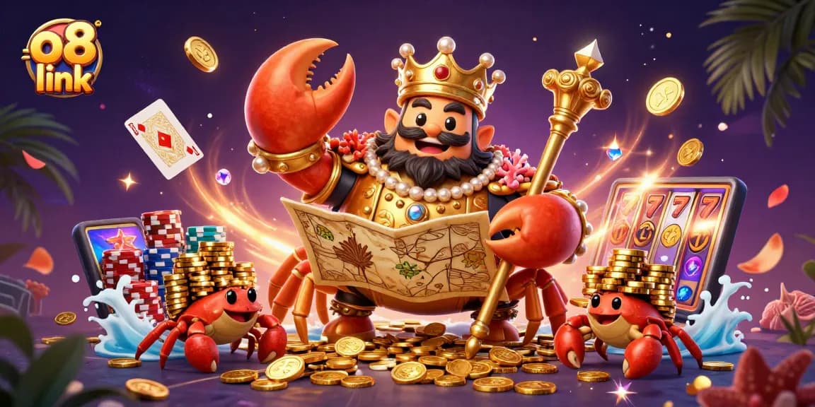 Engage with the thrilling world of o8 link casino gaming with a colorful 3D illustration rich in dynamic action.
