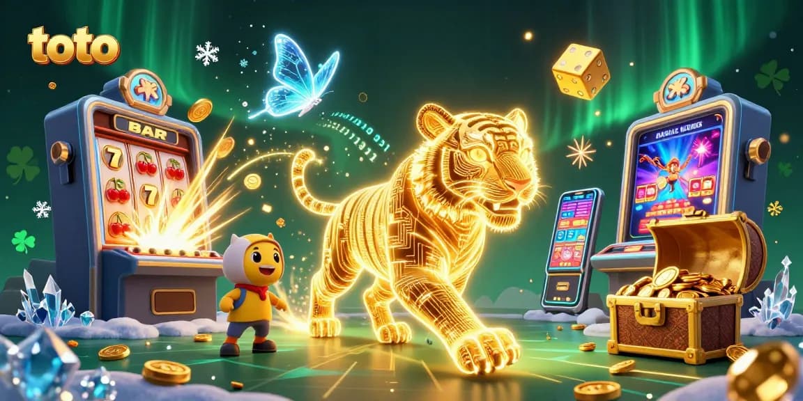Menangkan kesempatan toto dengan mesin slot 3D yang meledak, hiasan emas dan simbol keberuntungan.