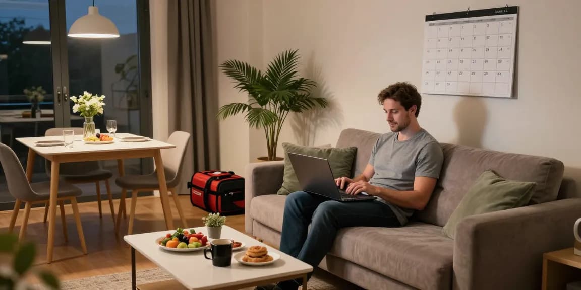 Gemütliche Monteurwohnung Hannover mit modernem Ambiente und Arbeitsbereich.