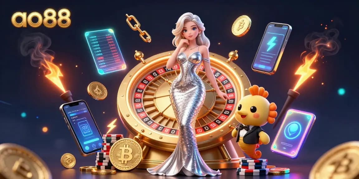 Spin the golden roulette wheel with ao88 for a chance at thrilling casino wins amidst vibrant crypto elements.