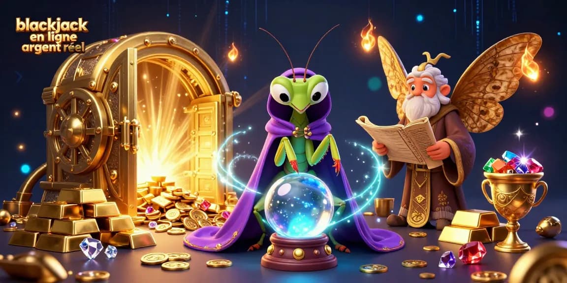 Découvrez le blackjack en ligne argent réel avec des personnages de casino et des trésors éclatants.