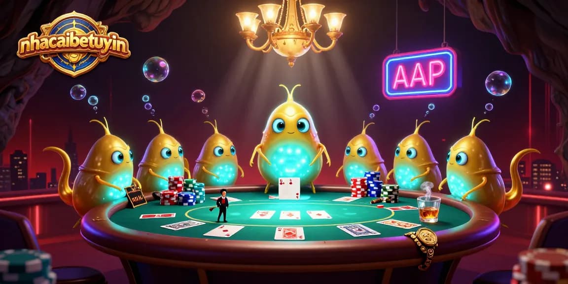 Players explore nhacaibetuytin's vibrant casino with unique glowworms lighting the scene.