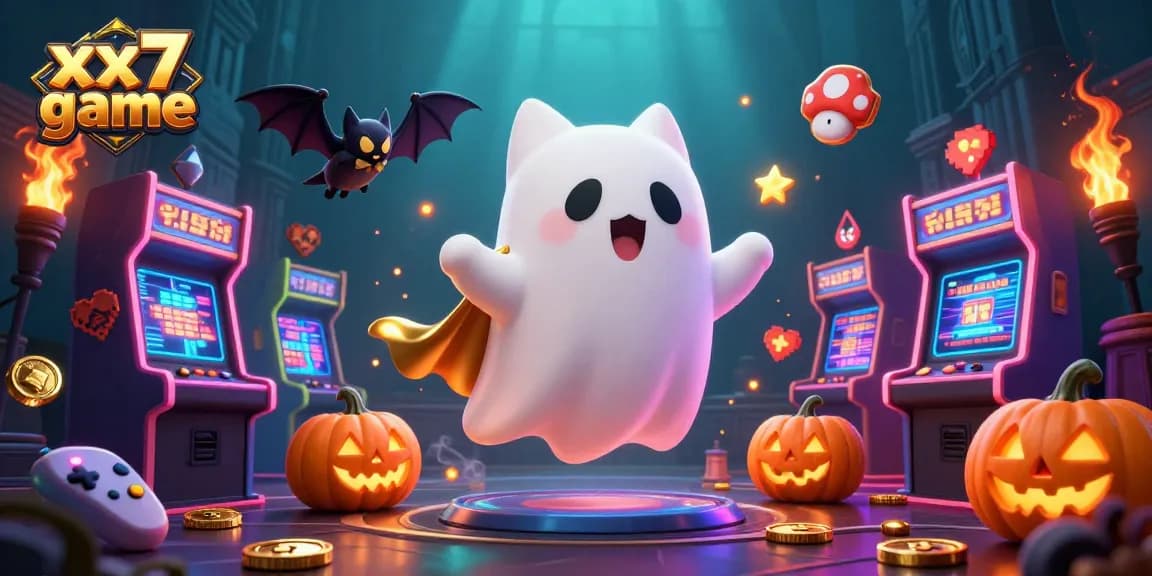 Experience the thrill of the xx7 game in a vibrant haunted casino scene featuring unique characters.