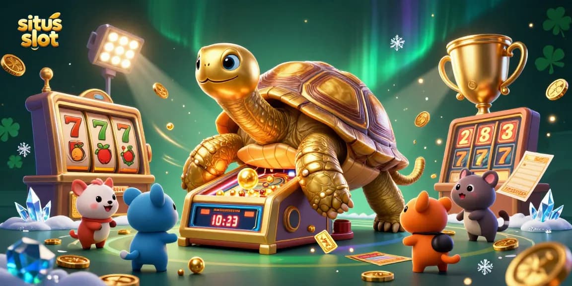 Menangkan jackpot di situs slot dengan mesin pinball dan simbol keberuntungan.