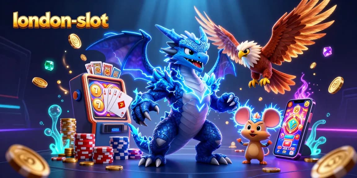 Experience thrilling slots action with london-slot's dazzling 3D gaming scene featuring a thunder dragon.