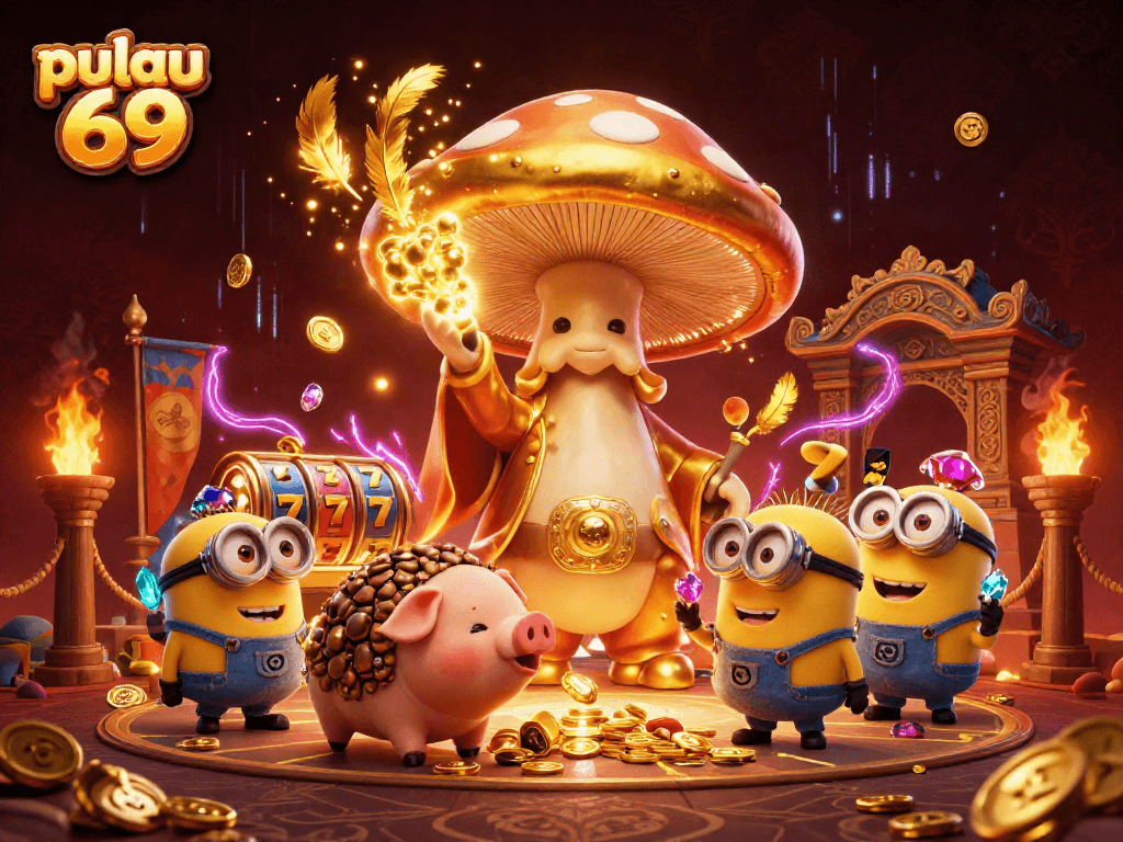Experience adventure and thrill in pulau 69 with the golden wizard and treasure-filled game elements!