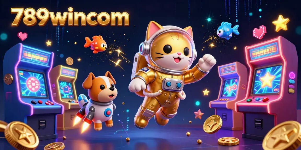 Engage in 789wincom's vibrant casino world with interactive characters and game elements.