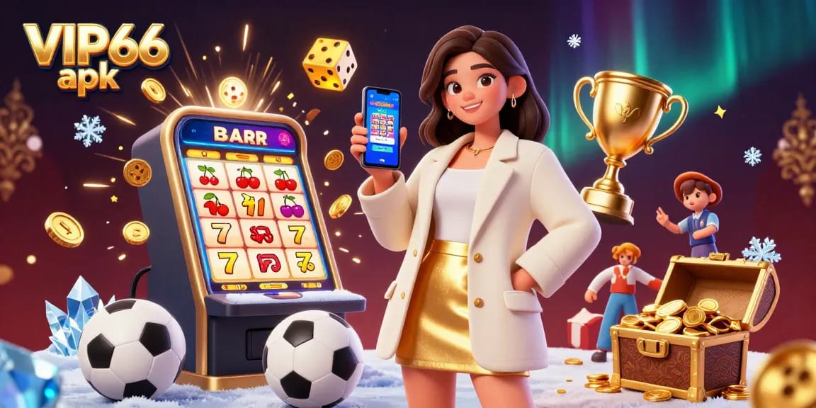 Engage with VIP66 apk in an energetic casino atmosphere featuring vibrant gambling visuals.