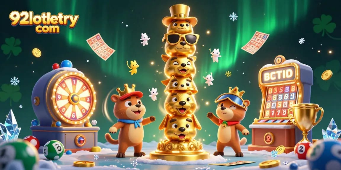 Engage with 92lottery com's vibrant lottery scene featuring dynamic gaming elements and winning symbols.