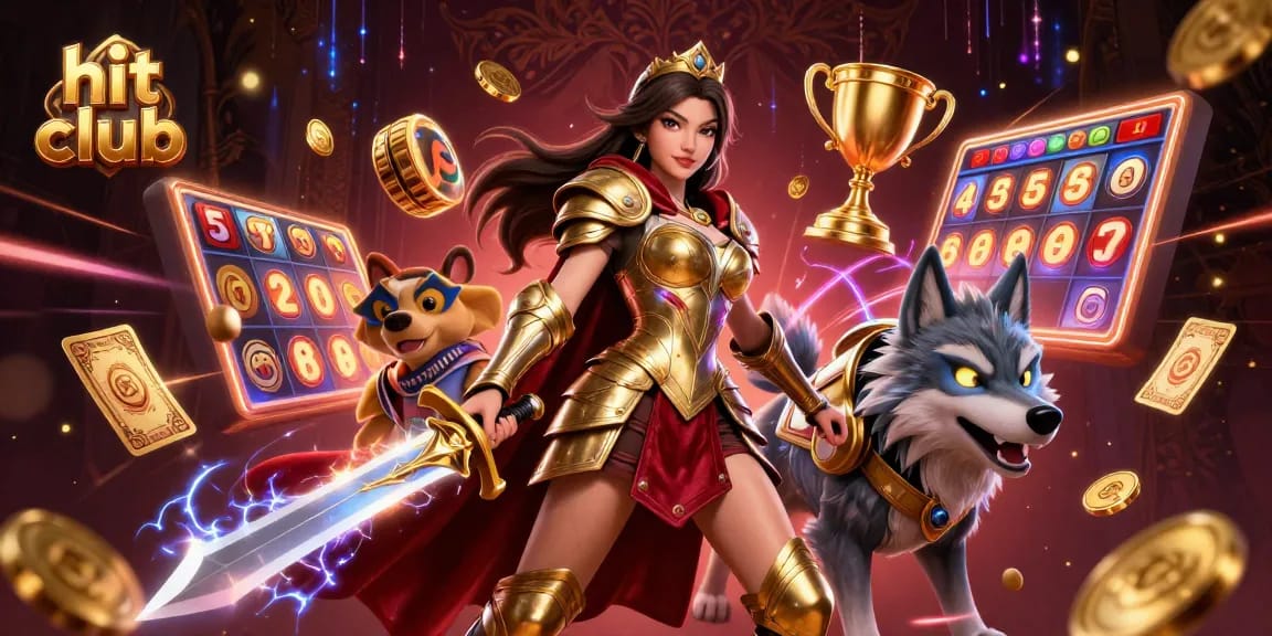 Win big at hit club with exciting slot games and a powerful warrior queen leading the action.