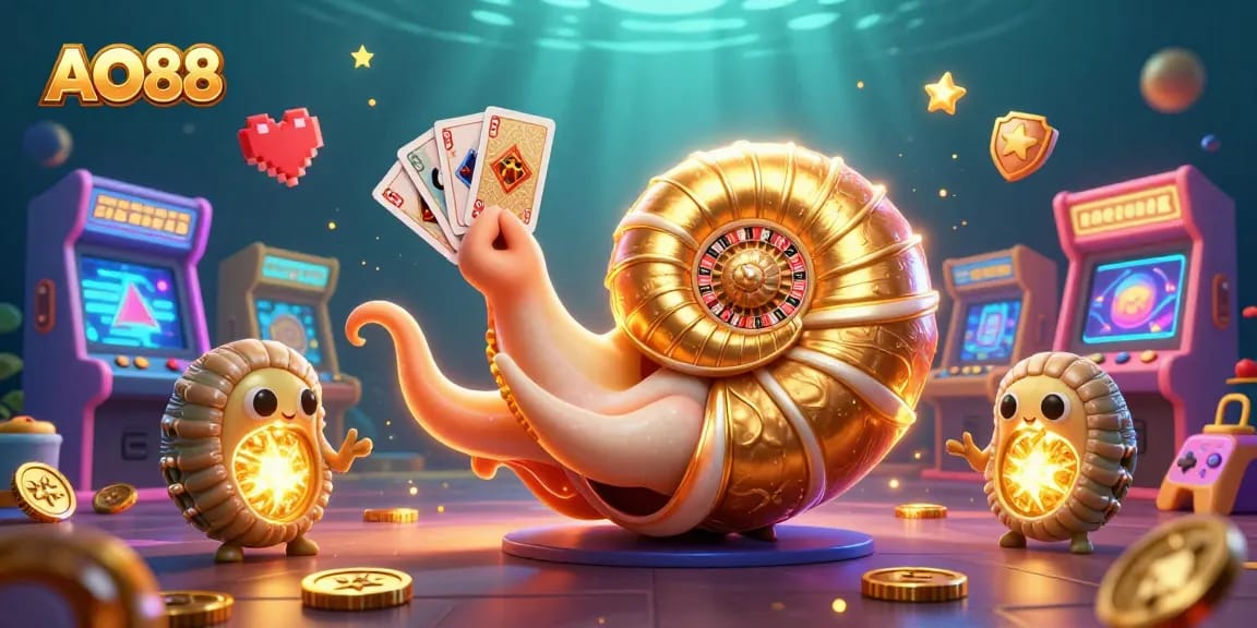 Experience thrilling gameplay with AO88's vibrant casino elements and characters in an energetic 3D scene.