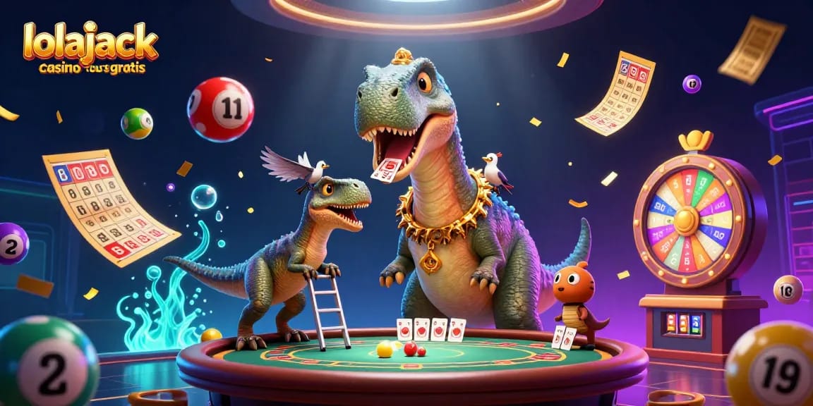 Experience thrilling gameplay at lolajack casino tours gratuits with vibrant lottery and bingo elements in this dynamic illustration.