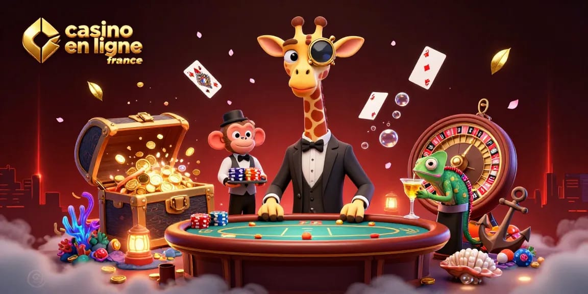 Jouez à des jeux passionnants dans un casino en ligne en France avec cette illustration 3D captivante.