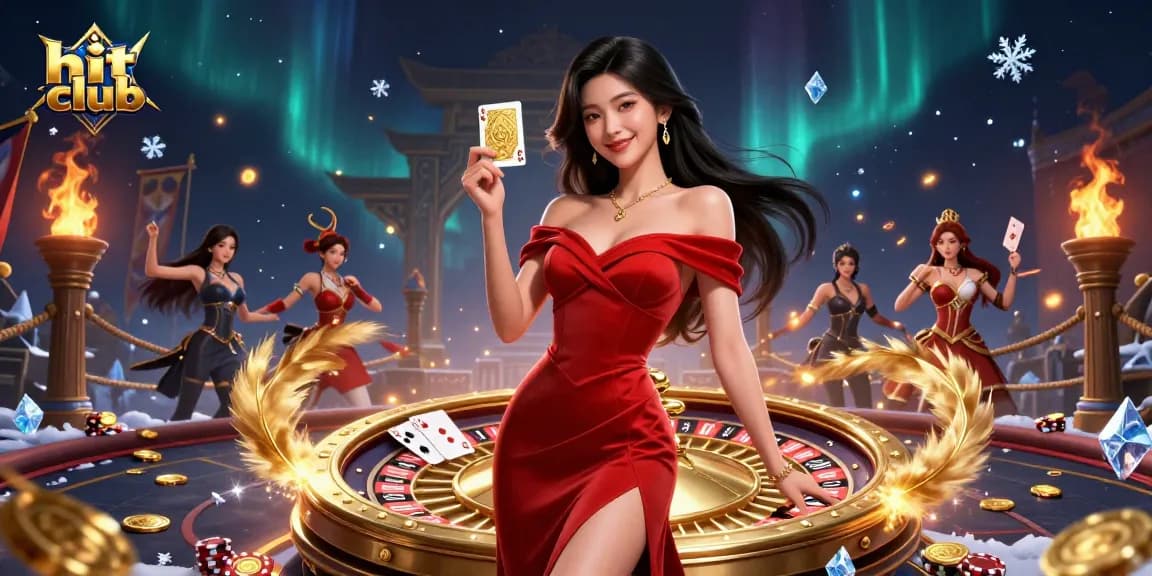Experience the excitement of hit club gaming with stunning visuals of a roulette wheel and casino ambiance.