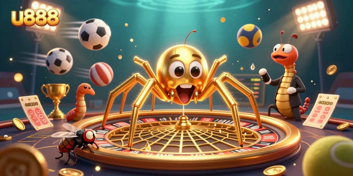 Spin the roulette wheel with u888 as the golden spider spins its web, exciting stakes await!