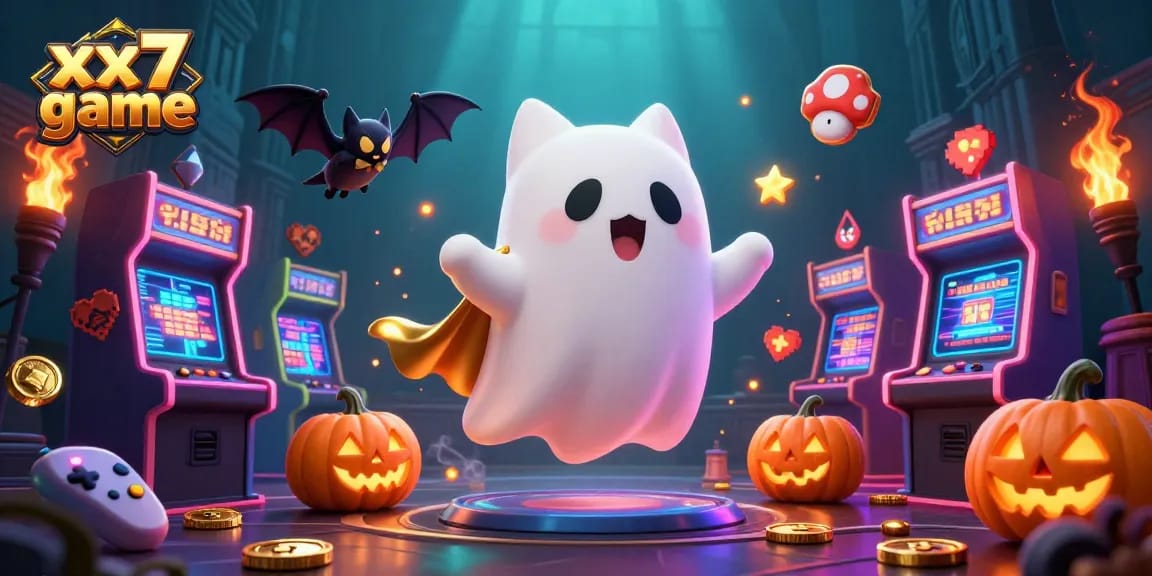 Experience the thrill of the xx7 game in a vibrant haunted casino scene featuring unique characters.