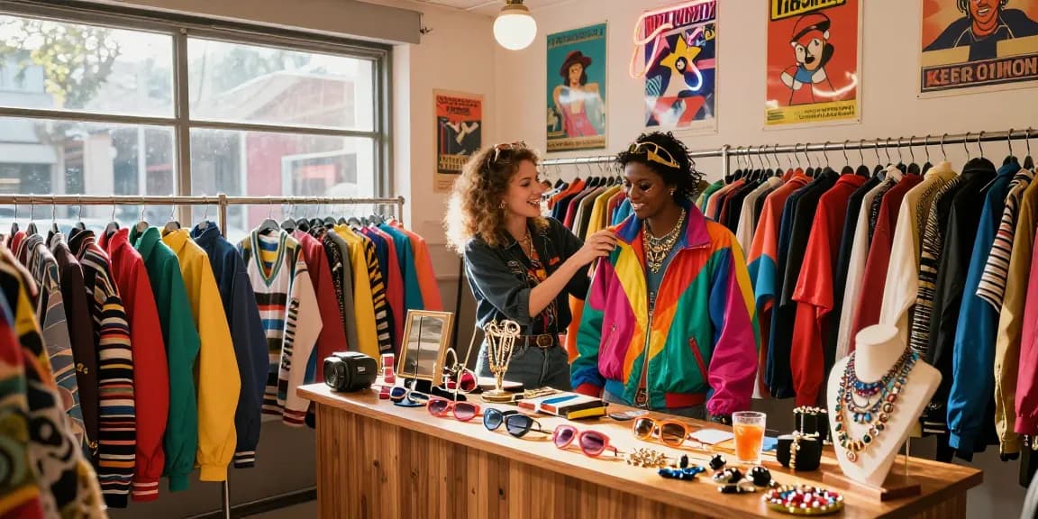 Experience rokok 88 with vibrant vintage fashion in a retro boutique.