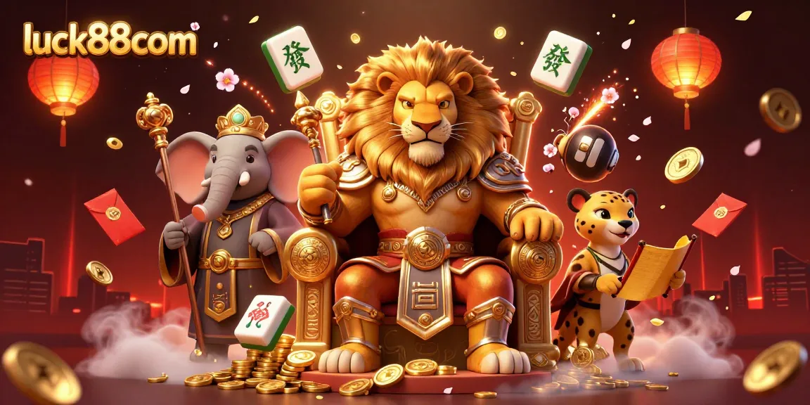 Engage with luck88com in a vibrant 3D casino adventure featuring dynamic characters and traditional elements.