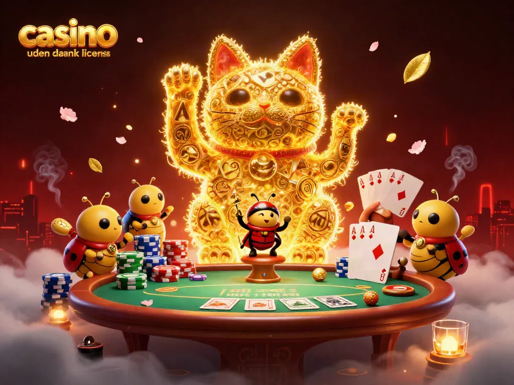 Catch the excitement at casino uden dansk licens with a vibrant scene of lucky symbols and dynamic action.