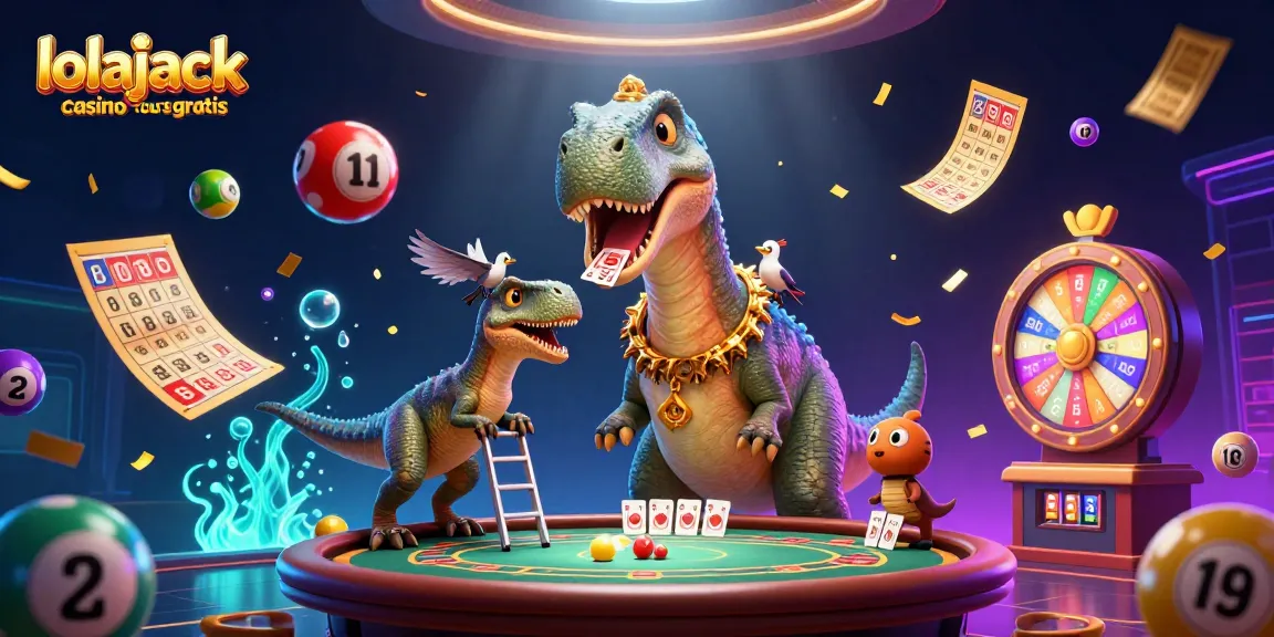 Experience thrilling gameplay at lolajack casino tours gratuits with vibrant lottery and bingo elements in this dynamic illustration.