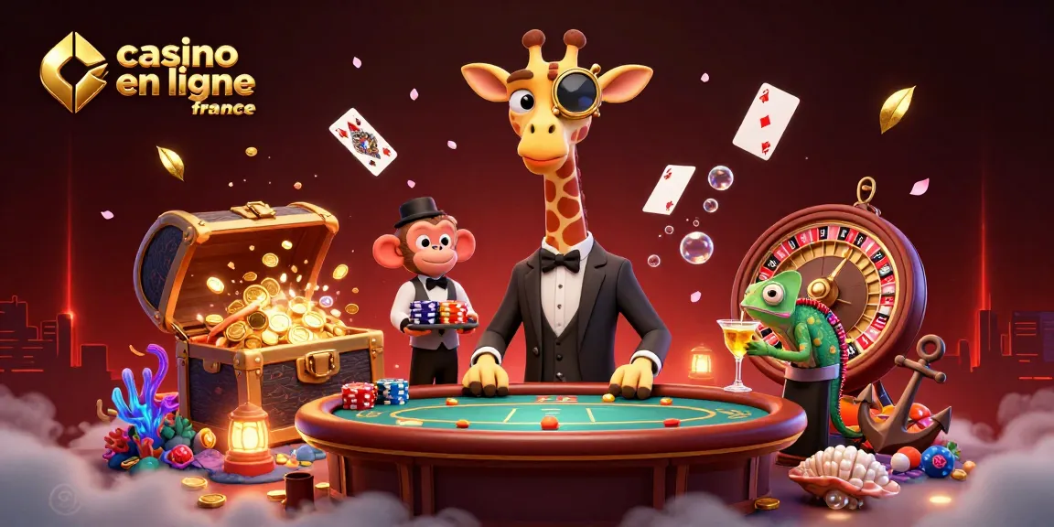 Jouez à des jeux passionnants dans un casino en ligne en France avec cette illustration 3D captivante.