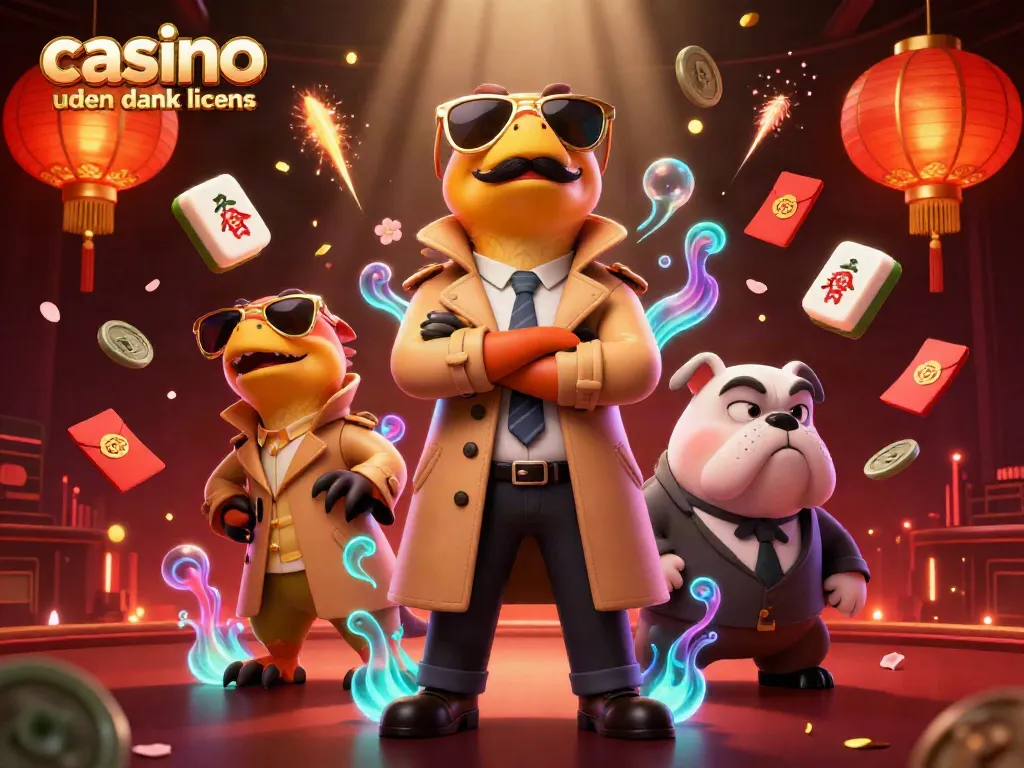 Experience thrilling gaming at casino uden dansk licens with lively raptor characters navigating a VIP lounge.