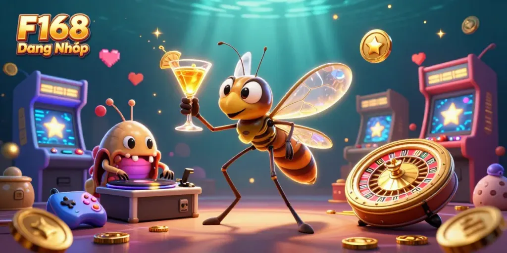 Spin to win with F168 Đăng Nhập at our lively casino featuring colorful characters and games.