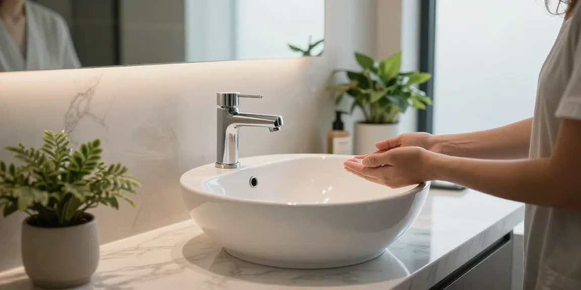 Ablution wash basin in modern bathroom setting, showcasing hygiene and elegance.
