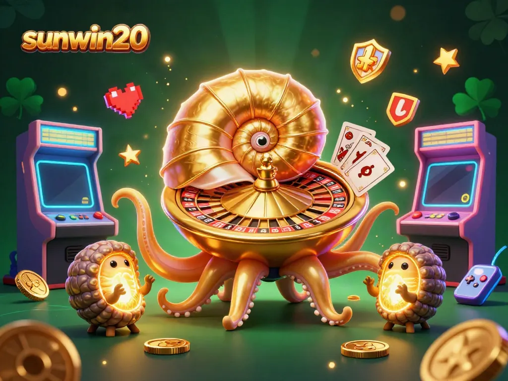 Engage with sunwin20 as a giant nautilus roulette wheel delivers vibrant gaming action and golden rewards.