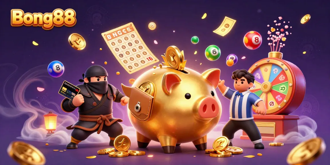 Experience thrilling wins with Bong88 in a vibrant 3D casino scene featuring dynamic characters and elements.