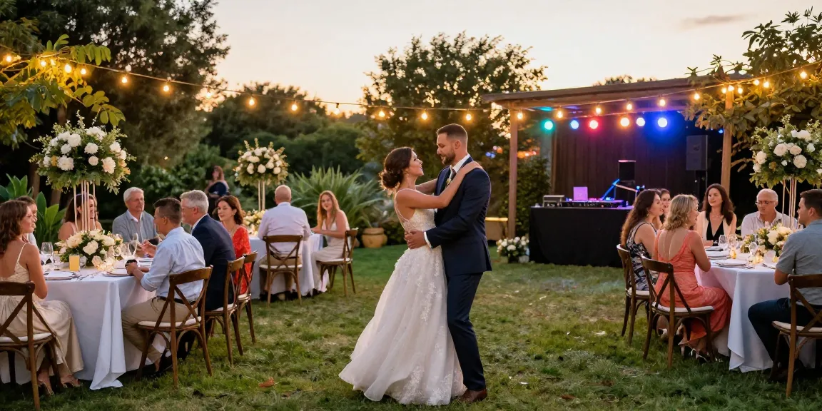 Hochzeit DJ für Hochzeit Berlin mit romantischem Ambiente und tanzendem Paar.
