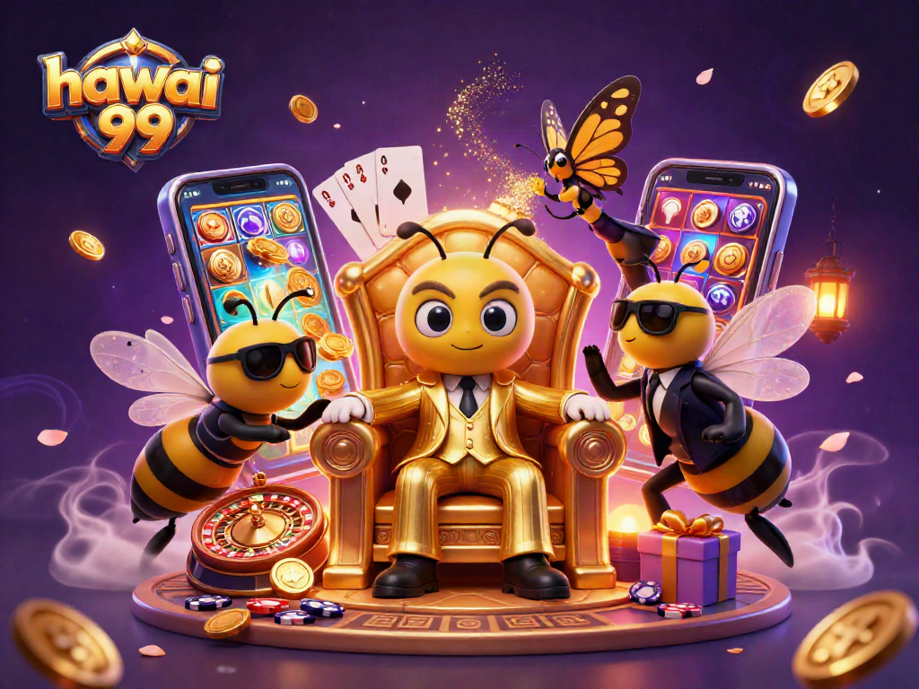 Experience the thrilling action of hawai 99 in this vibrant casino scene featuring bumblebee characters and gaming excitement.