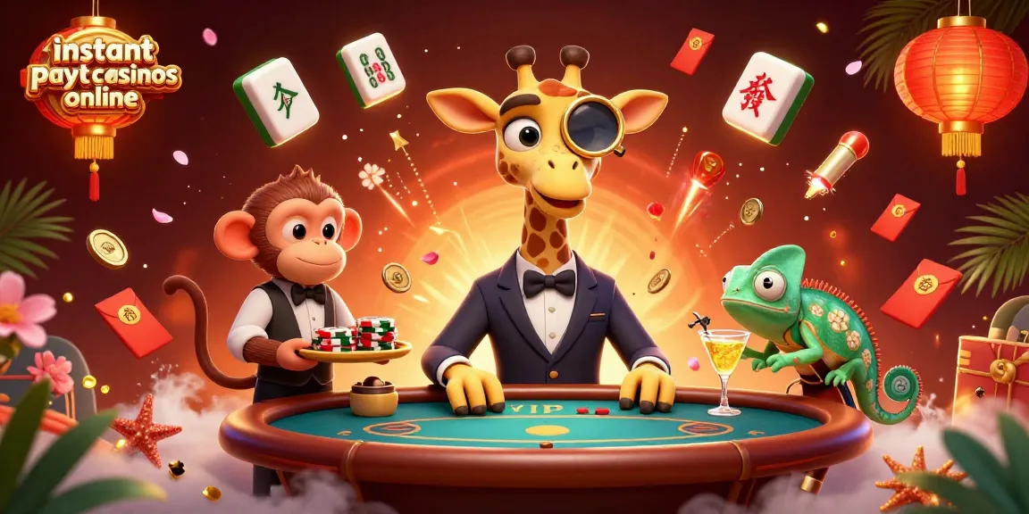 Experience instant payout casinos online with a vibrant 3D illustration of gambling excitement.
