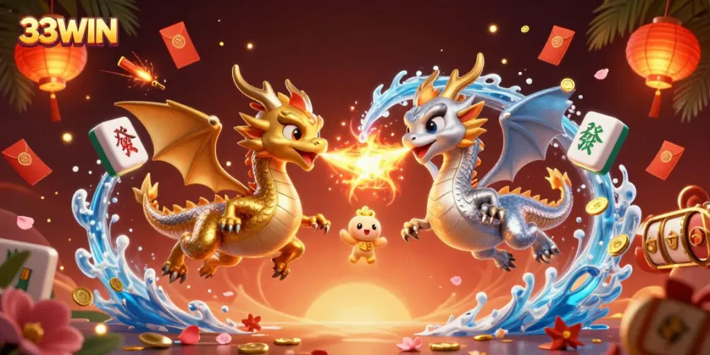 Engage in thrilling gameplay with 33WIN through captivating dragons and casino elements.