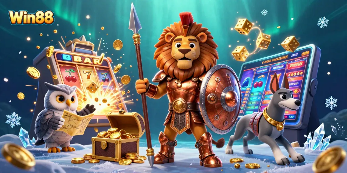 Experience the excitement of Win88 with a vibrant jackpot explosion and dynamic casino elements.