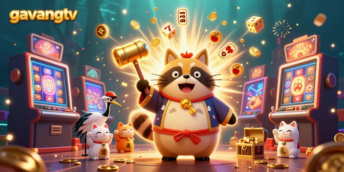 Experience thrilling gameplay at gavangtv with colorful cartoon elements and casino excitement.