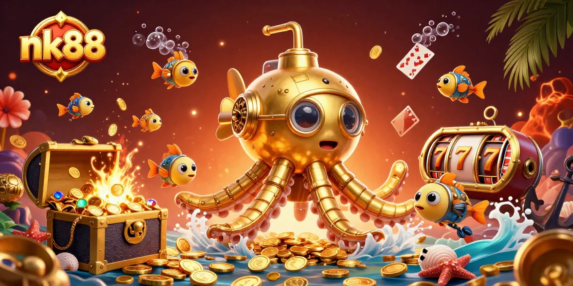 Engage with exciting games at nk88, showcased in a thrilling underwater casino scene.