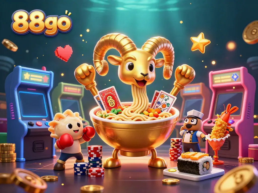 Experience vibrant 88go gaming actions with cartoon characters in an exciting casino setting.