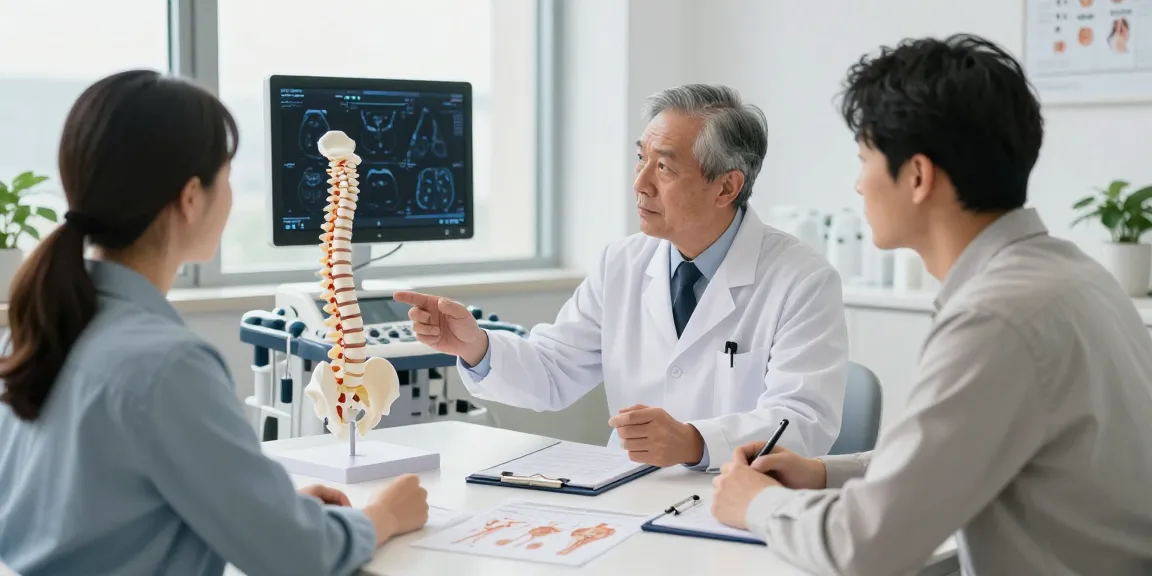 Understanding Boyun fıtığı ameliyatı options with a specialist in a medical consultation